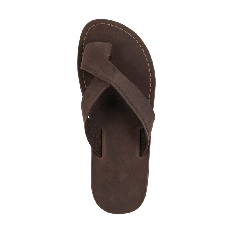 zedelle Brown Nubuck Asymmetrical Toe Loop Sandal - Image 3