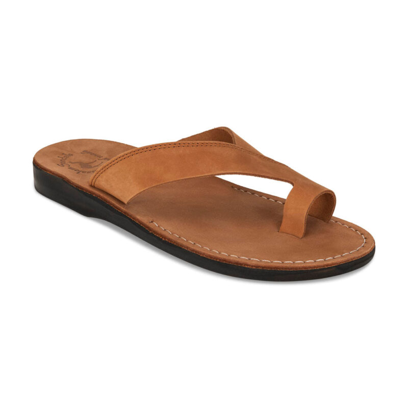 zedelle Honey Nubuck Minimalist Toe Loop Sandal