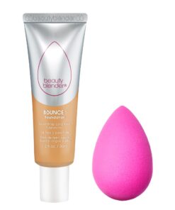 Beautyblender Bounce Liquid Whip Long Wear Foundation (4.00 N/O Tan Ginger) & Original Pink Beauty Blender Makeup Sponge Bundle