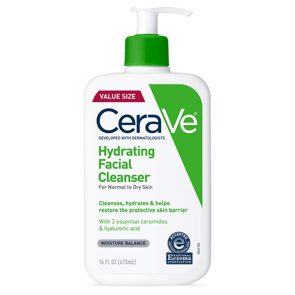 CeraVe Hydrating Facial Cleanser, Moisturizing Face Wash For Dry Skin, Hyaluronic Acid + Ceramides + Glycerin, Hydrating Cleanser For Normal To Dry Skin, National Eczema Association Certified - Image 7