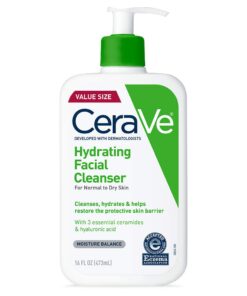 CeraVe Hydrating Facial Cleanser, Moisturizing Face Wash For Dry Skin, Hyaluronic Acid + Ceramides + Glycerin, Hydrating Cleanser For Normal To Dry Skin, National Eczema Association Certified