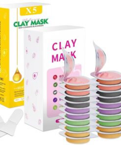 Clay Mask Set 20 Pods, Face Mask Skin Care, Green Tea, Turmeric, Dead Sea Mud, Rose, 24K Gold, Eggplant, Avocado, Mud Mask Deep Cleansing Skin, Blackhead Removal, Men & Women Facial Mask