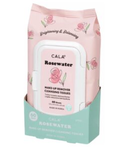 CALA Makeup Remover Cleansing Tissues: RoseWater (60 Sheets) - Gentle, Hydrating, and Effective Makeup Removal for All Skin Types (60ct, RoseWater)