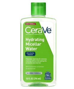CeraVe Micellar Water, Hydrating Facial Cleanser & Eye Makeup Remover with Niacinamide, Ceramides & Glycerin, Fragrance-Free & Non-Irritating, 10 Fluid Ounces