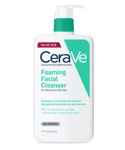 CeraVe Foaming Facial Cleanser, Daily Face Wash for Oily Skin, Hyaluronic Acid + Ceramides + Niacinamide, Fragrance Free & Paraben Free, Non-Drying Oil Control Face Wash, 19 Fluid Ounce
