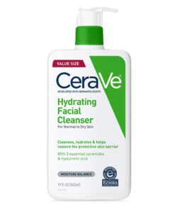 CeraVe Hydrating Facial Cleanser, Moisturizing Face Wash For Dry Skin, Hyaluronic Acid + Ceramides + Glycerin, Hydrating Cleanser For Normal To Dry Skin, National Eczema Association Certified