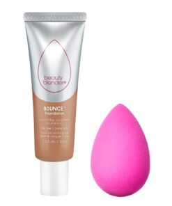 Beautyblender Bounce Liquid Whip Long Wear Foundation (4.20 W Deep Golden) & Original Pink Beauty Blender Makeup Sponge Bundle