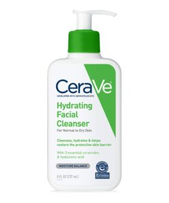 CeraVe Hydrating Facial Cleanser, Moisturizing Face Wash For Dry Skin, Hyaluronic Acid + Ceramides + Glycerin, Hydrating Cleanser For Normal To Dry Skin, National Eczema Association Certified