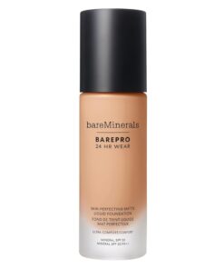 bareMinerals Barepro Performance Wear Liquid Foundation SPF 20, Breathable Makeup for Face, Full Coverage, 24HR Wear, Natural Matte Finish, Vegan