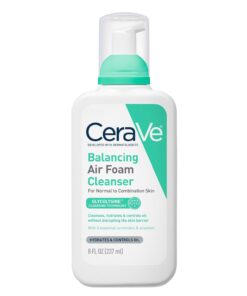 CeraVe Balancing Air Foam Face Wash, Foaming Facial Cleanser For Combination Skin, 8HR Oil Control + 24HR Hydration, Fragrance-Free & Non-Comedogenic, With Glycolysine™ & 3 Essential Ceramides, 8oz