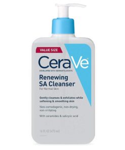 CeraVe Renewing Salicylic Acid Cleanser, Formulated With Hyaluronic Acid, Niacinamide, & Ceramides, Gentle BHA Exfoliating Face Wash Smooths & Softens Skin, Non Comedogenic & Fragrance Free, 16 Ounce
