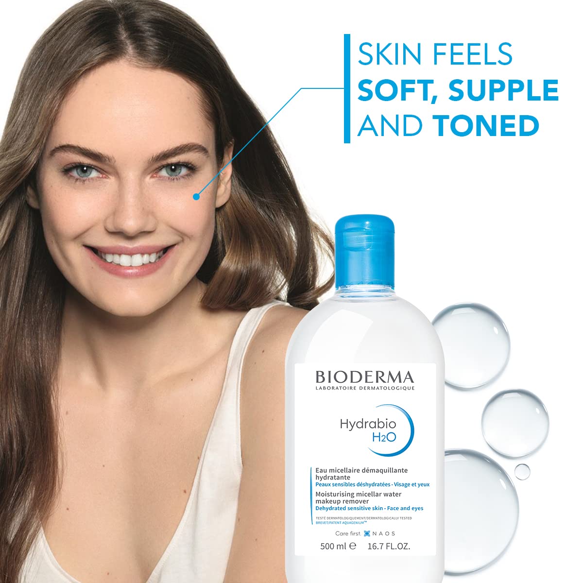 Bioderma - Hydrabio H2O Micellar Water - Face Cleanser and Makeup Remover - Micellar Cleansing Water for Dehydrated Sensitive Skin - Image 5