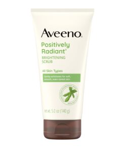 Aveeno Positively Radiant Skin Brightening Exfoliating Daily Facial Scrub, Gentle with Moisture-Rich Soy Extract, Helps Improve Skin Tone & Texture, Oil- & Soap-Free, Hypoallergenic, 5 oz