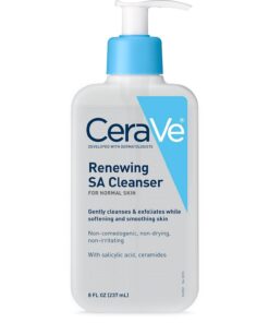 CeraVe Renewing Salicylic Acid Cleanser, Formulated With Hyaluronic Acid, Niacinamide, & Ceramides, Gentle BHA Exfoliating Face Wash Smooths & Softens Skin, Non Comedogenic & Fragrance Free, 8 Ounce