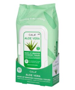 CALA Makeup Remover Cleansing Tissues: Aloe Vera (60 Sheets) - Gentle, Hydrating, and Effective Makeup Removal for All Skin Types (60ct, Aloe Vera)