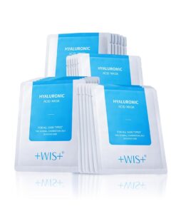 +WIS+ Hyaluronic Acid Face Mask 24 EA with Hyaluronic Acid Serum and Vitamin B5, Hydrating Facial Mask for Dry Skin, Anti-Aging Mask to Plump and Repair Dehydrated Skin, Safe on Sensitive Skin