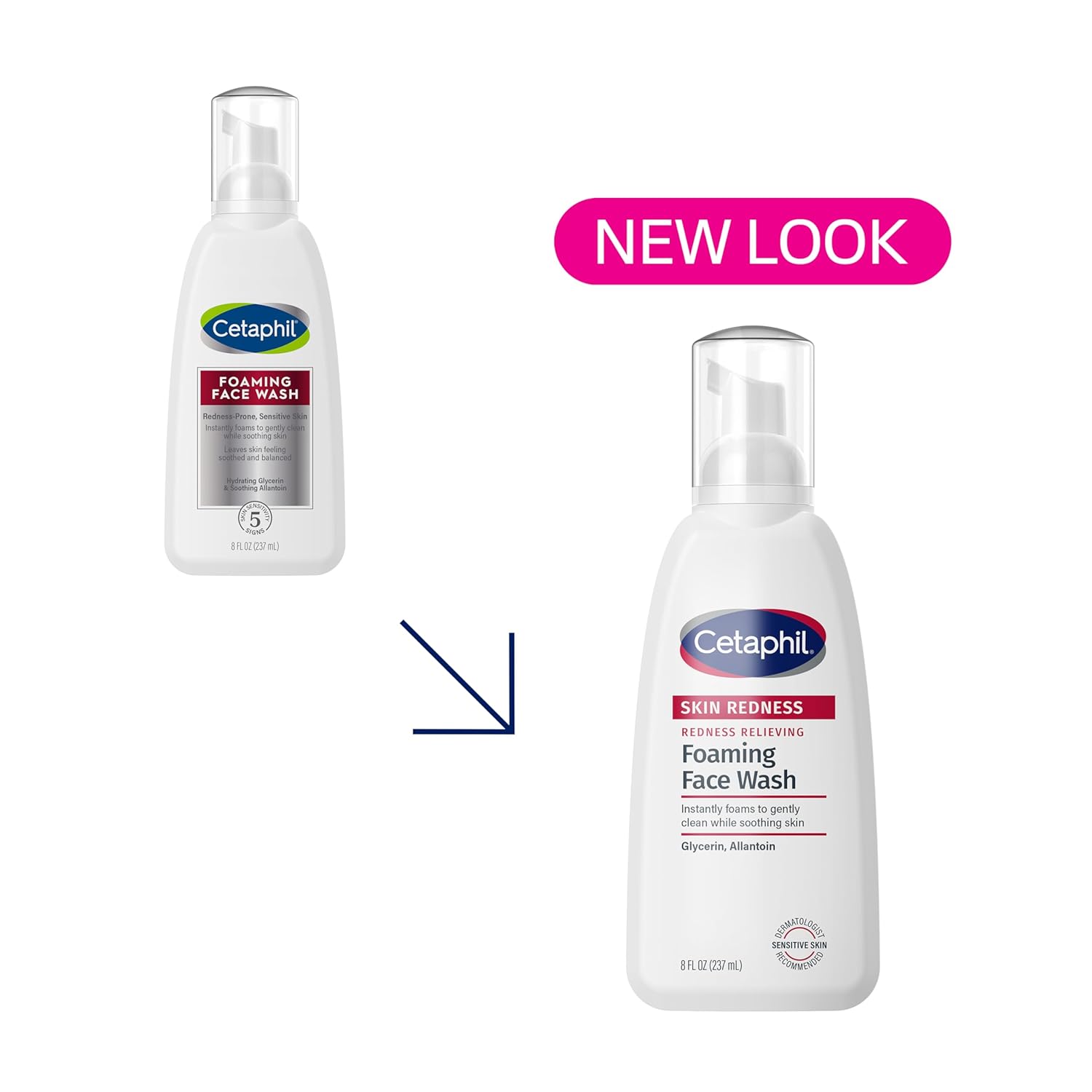 Cetaphil Redness Relieving Foaming Face Wash For Sensitive Skin, 8 Fl Oz, Gently Cleanses & Calms Sensitive Skin Without Over Drying, (Packaging May Vary) - Image 2