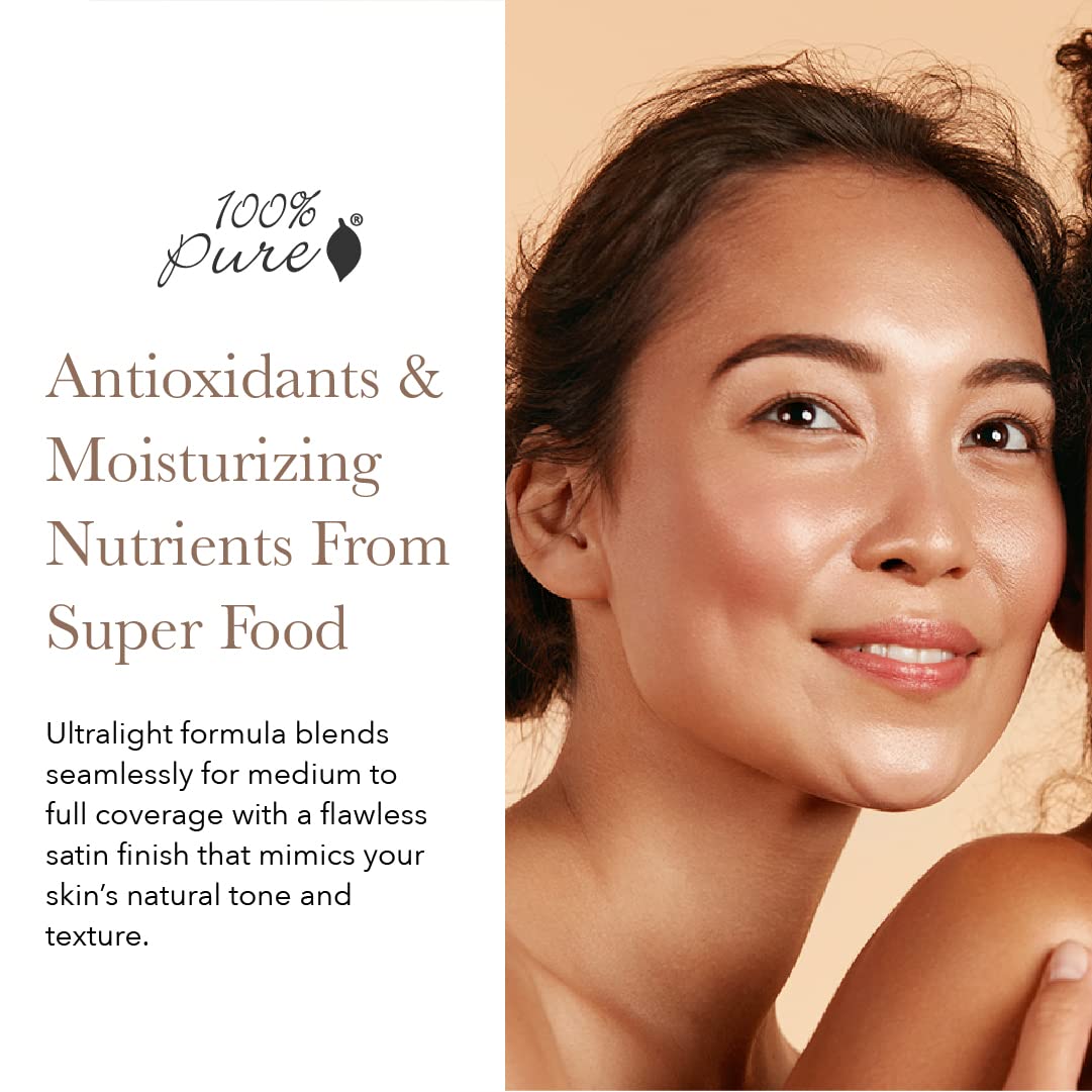 100% PURE 2nd Skin Lightweight Serum Foundation Anti-Aging Face Makeup - Blendable Coverage Liquid Hydration Boost for Soft Plumped Up Glow, Vegan Shade 1 (Neutral w/Yellow Undertone) - 1.18 Fl Oz - Image 2