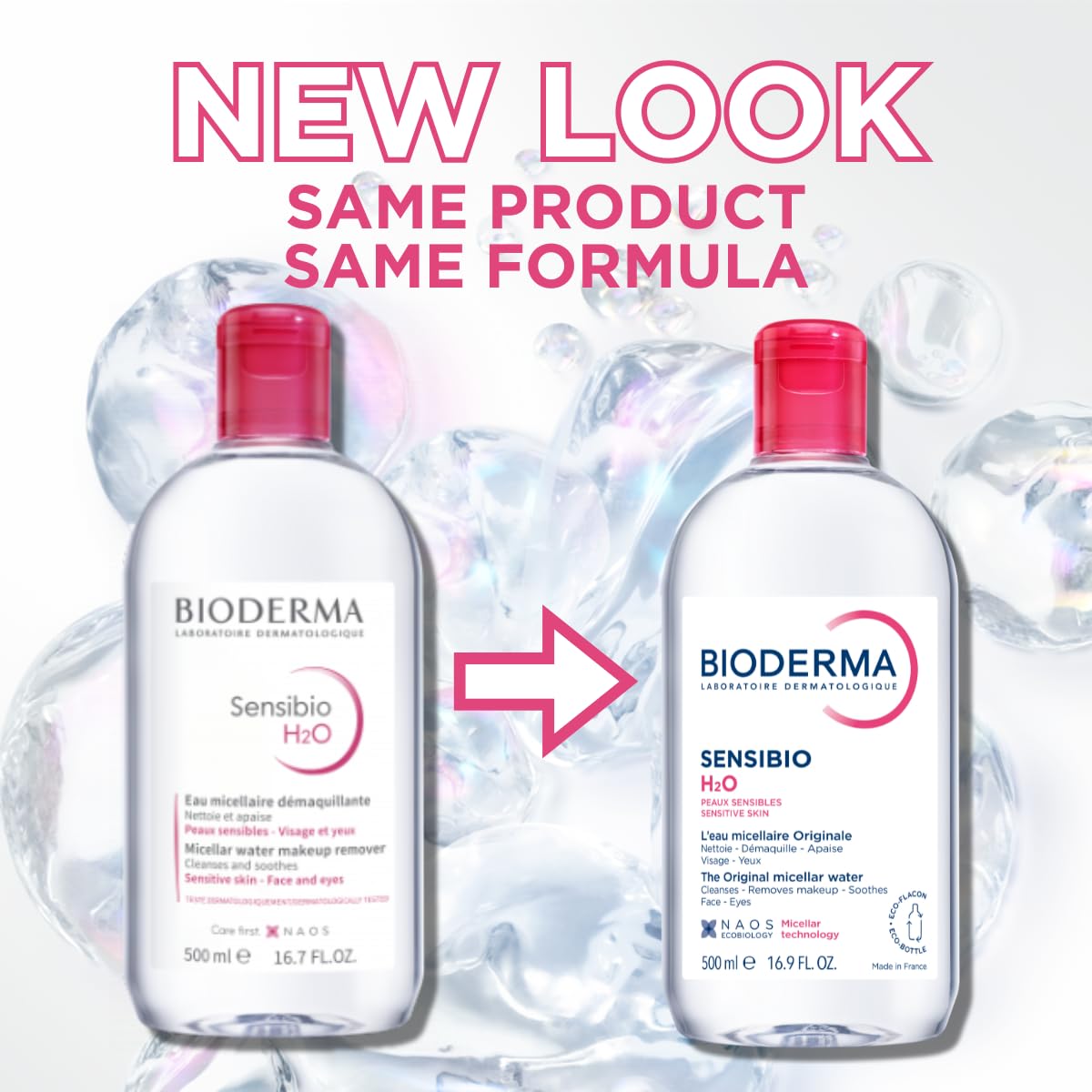 Bioderma - Sensibio - H2O Micellar Water - Makeup Remover Cleanser - Face Cleanser for Sensitive Skin - Image 2