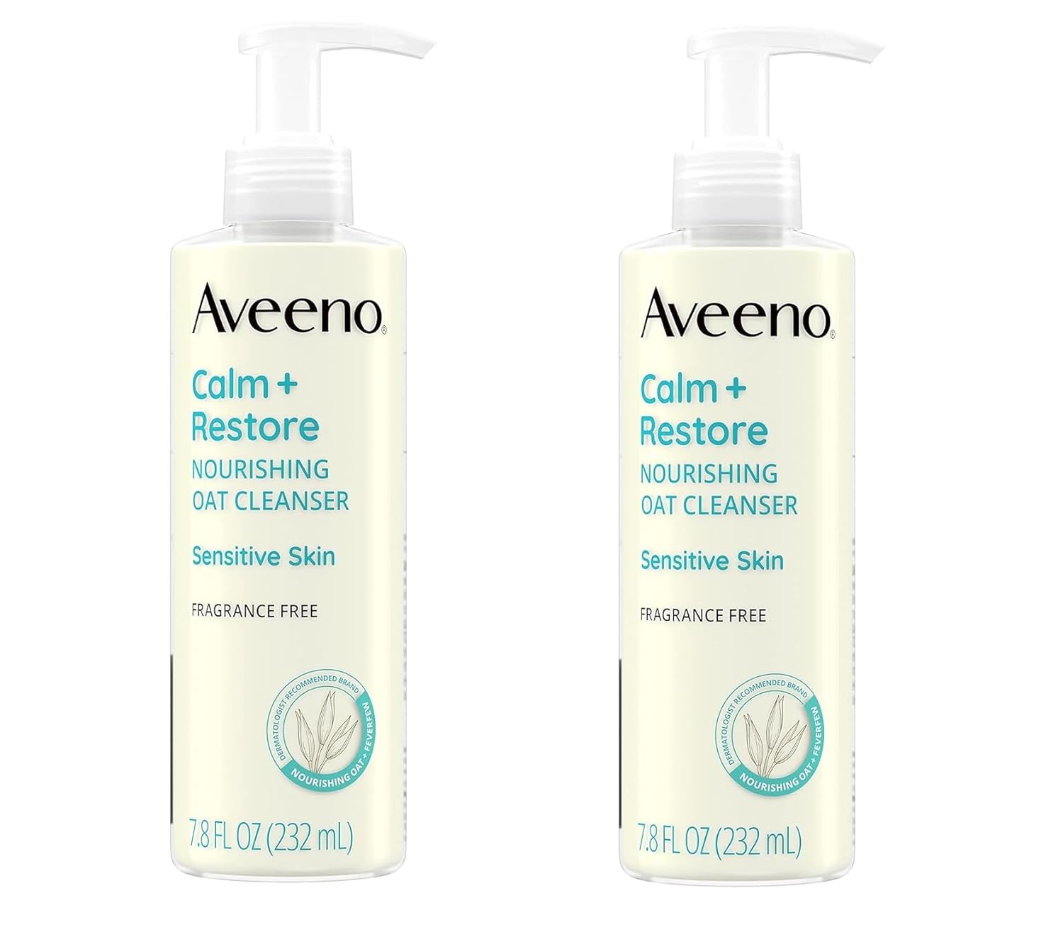 Aveeno Calm + Restore Facial Cleanser for Sensitive Skin, Hydrating Gentle Milky Face Cleanser with Nourishing Oat and Feverfew, Hypoallergenic Formula, Fragrance Free, 7.8 fl oz - Image 7