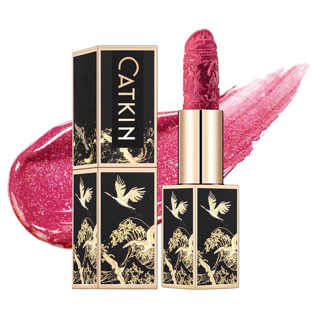 Catkin Moist Lipstick Hydrating High Impact Color Infused with Vitamin E and Avocado Oil Smooth Soft Texture Long Lasting Pink Glow Shimmer Finish 133 - Image 24