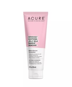 Acure Seriously Soothing Jelly Milk Makeup Remover - Waterproof Make Up Removal for Normal to Sensitive Skin - Moisturizing Finish - Milky Texture with Chamomile & Hyaluronic Acid -100% Vegan- 4 Fl Oz