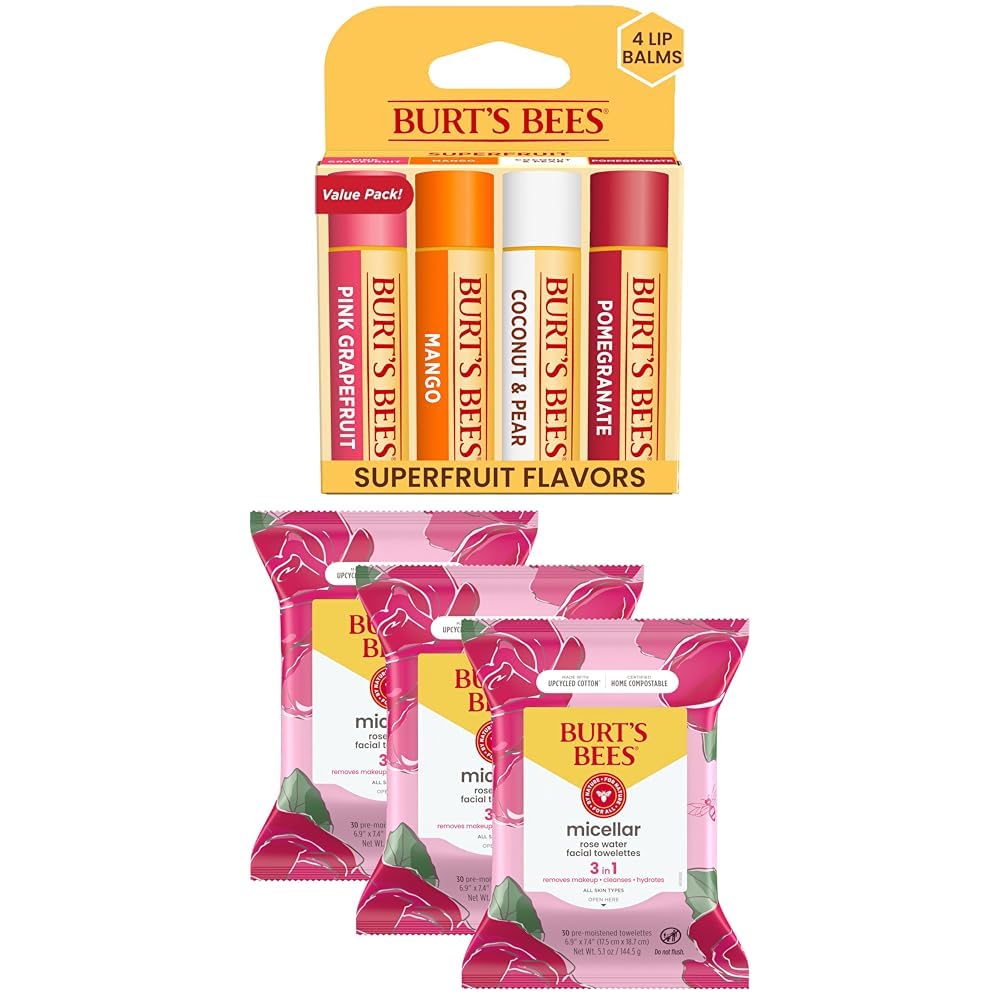 Burt's Bees Stocking Stuffers, Rose Water Face Wipes, for All Skin Types, Hydrating Micellar Makeup Remover & Facial Cleansing Towelettes, Skin Care Christmas Gifts, 30 Ct (3-Pack) - Image 9