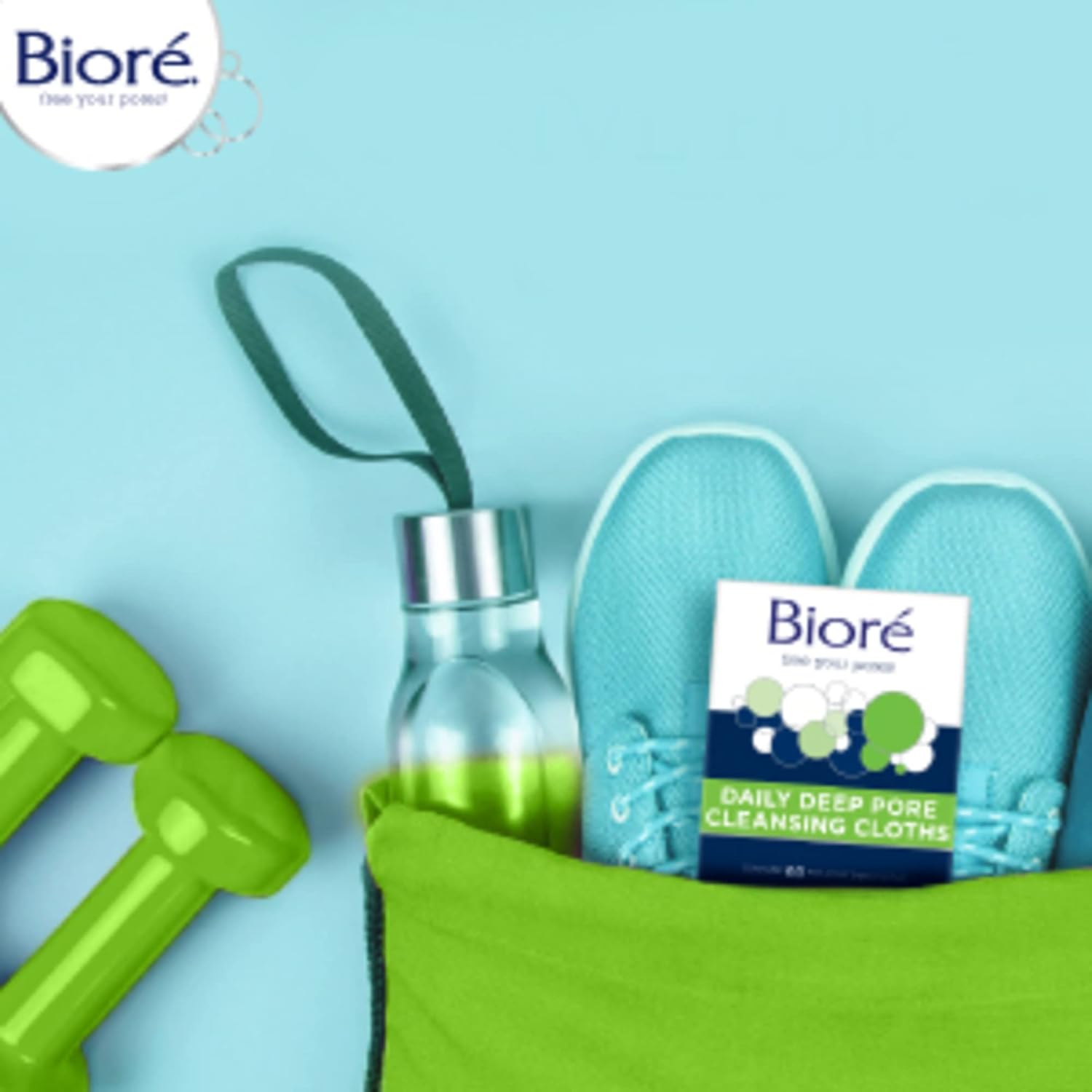 Bioré Daily Make Up Removing Cloths, Facial Cleansing Wipes with Dirt-grabbing Fibers for Deep Pore Cleansing without Oily Residue, 60 Count - Image 2