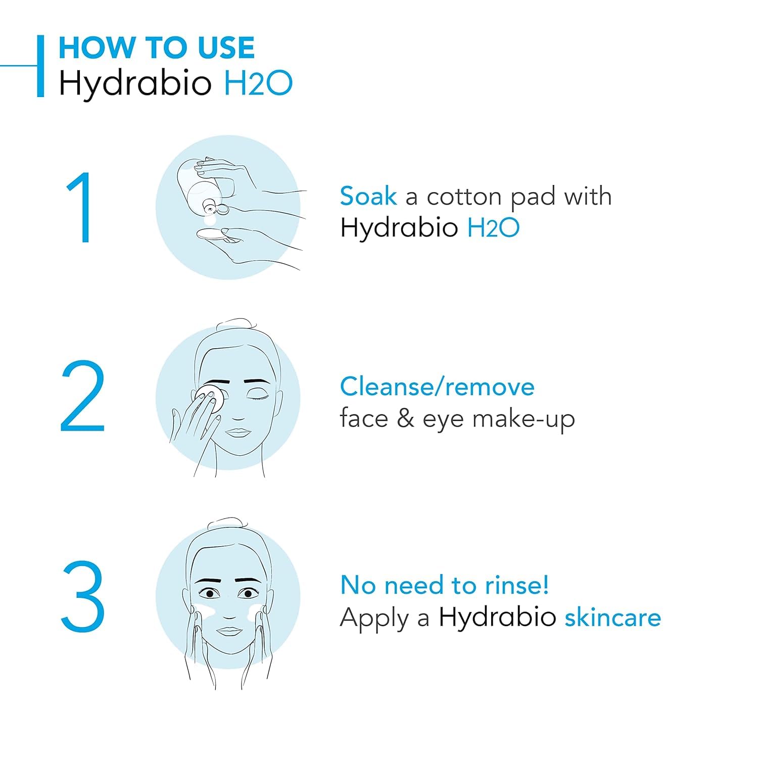 Bioderma - Hydrabio H2O Micellar Water - Face Cleanser and Makeup Remover - Micellar Cleansing Water for Dehydrated Sensitive Skin - Image 3