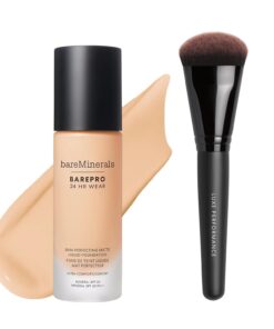 bareMinerals Barepro 24HR Wear Matte Liquid Foundation with Mineral SPF 20 + Luxe Performance Brush Bundle