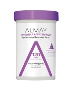 Almay Biodegradable Makeup Remover Pads, Longwear & Waterproof, Hypoallergenic, Fragrance-Free, Dermatologist & Ophthalmologist Tested, 120 count