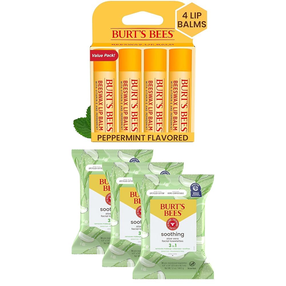 Burt's Bees Stocking Stuffers, Cucumber & Mint Face Wipes, for All Skin Types, Refreshing Makeup Remover & Facial Cleansing Towelettes, Skin Care Christmas Gifts, 30 Ct. (3-Pack) - Image 7