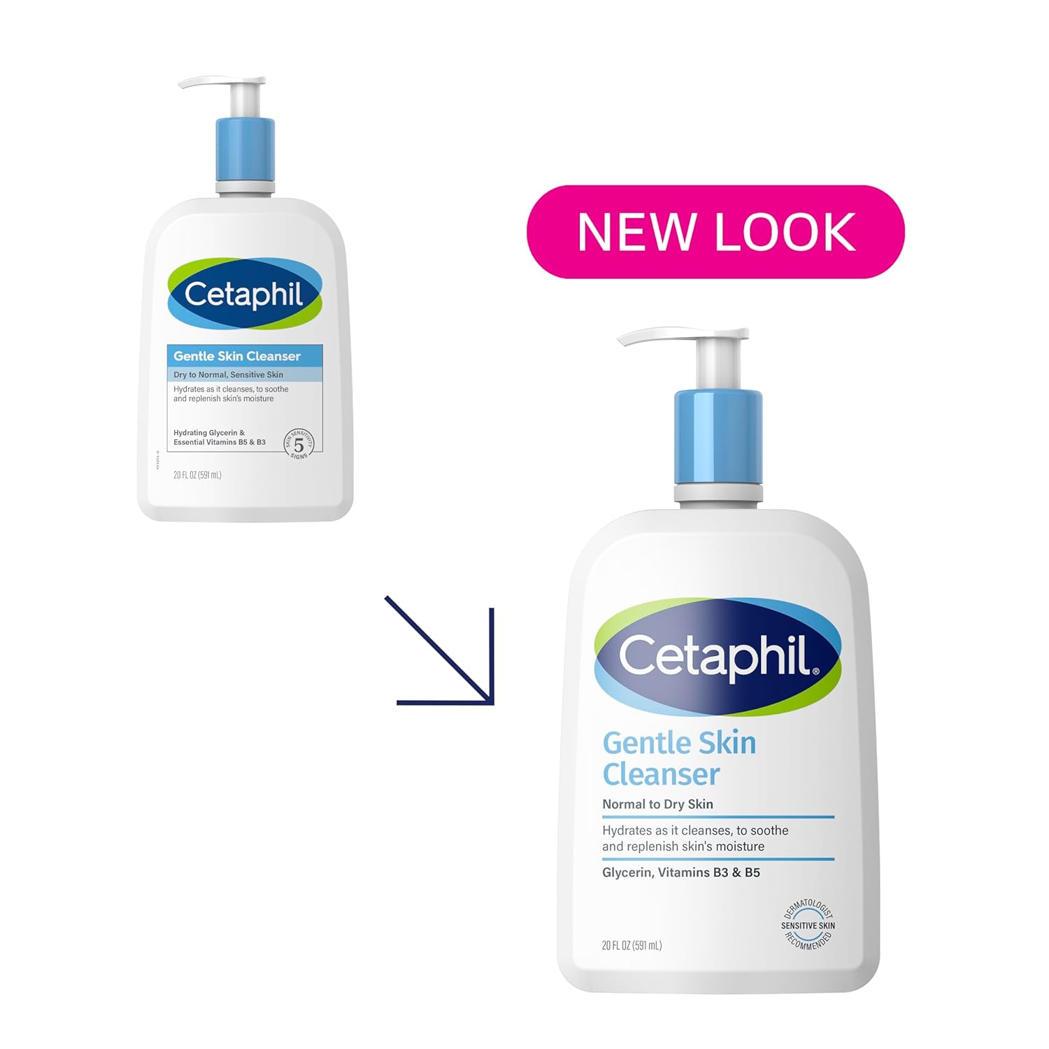 Cetaphil Face Wash, Hydrating Gentle Skin Cleanser for Dry to Normal Sensitive Skin, 20 oz, Fragrance Free, Soap Free and Non-Foaming - Image 3