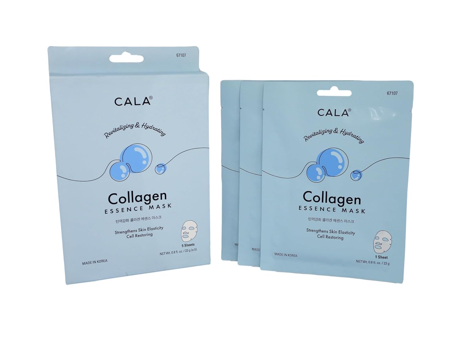 Cala Collagen essence facial mask sheets 5 count, 5 Count - Image 2