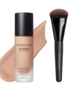 bareMinerals Barepro 24HR Wear Matte Liquid Foundation with Mineral SPF 20 + Luxe Performance Brush Bundle