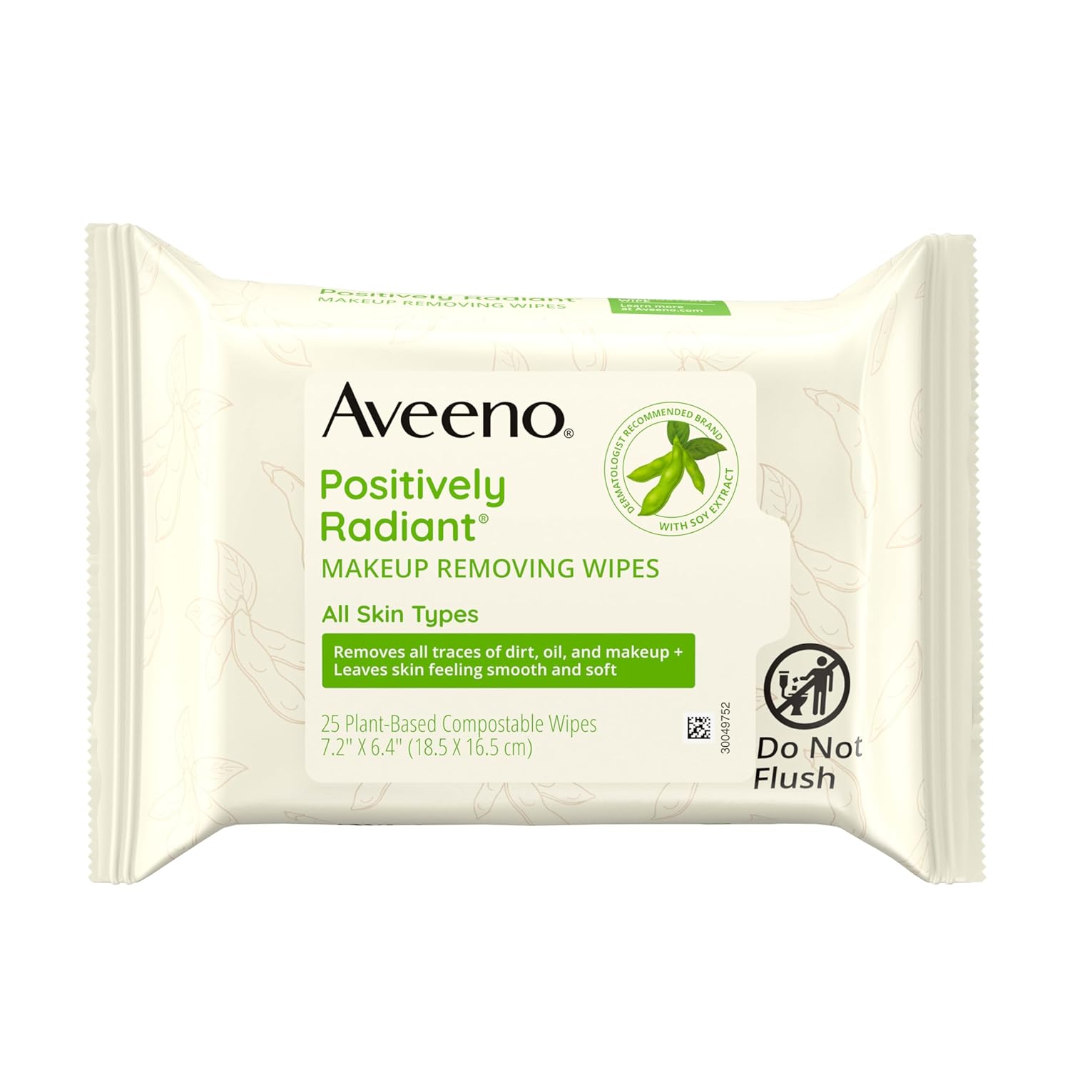 Aveeno Positively Radiant Alcohol Free Makeup Removing Face Wipes, Gentle Non-Comedogenic Facial Cleansing, 100% Plant Based Home Compostable, Sulfate Free, 50 Count (2 Packs of 25) - Image 7