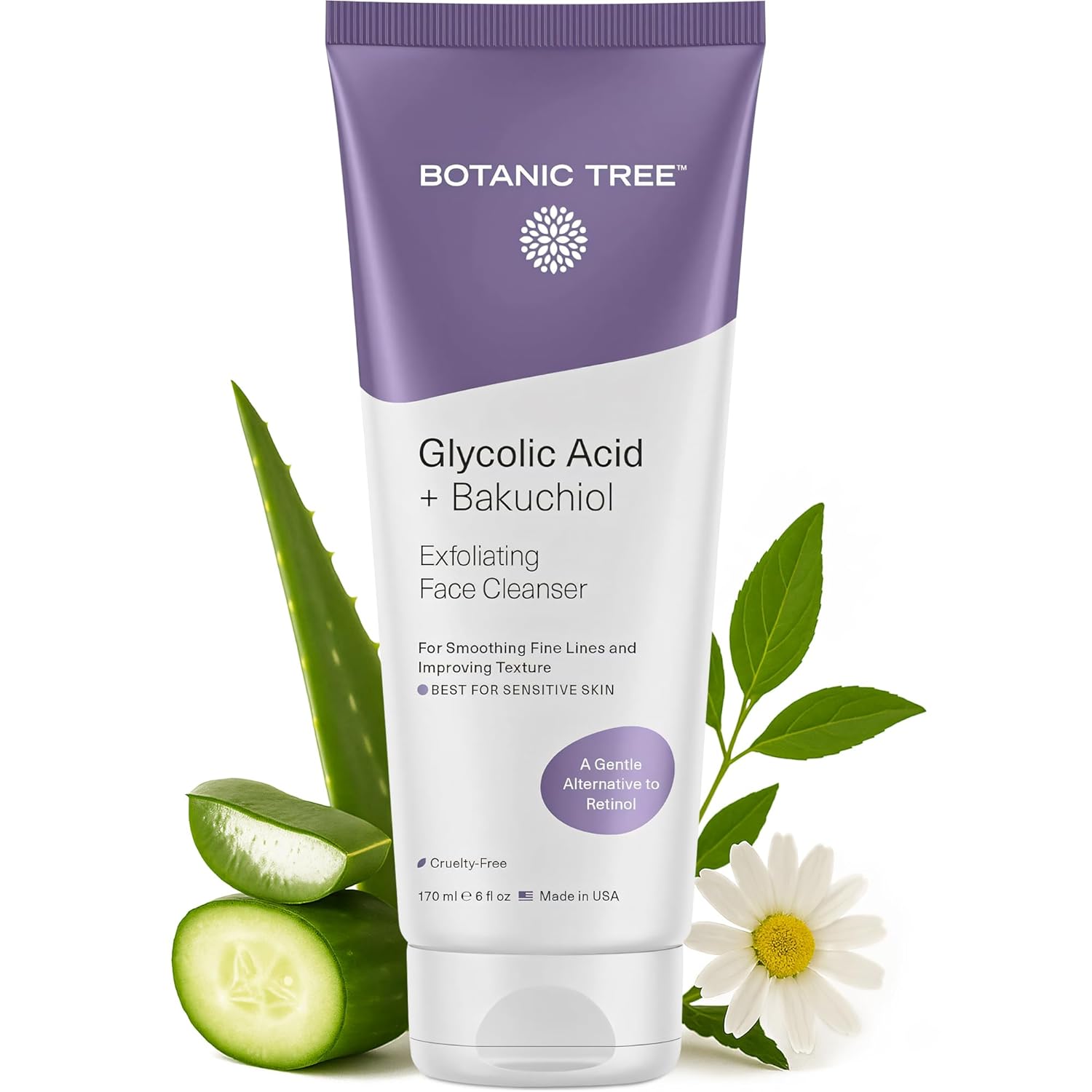 Botanic Tree Glycolic Acid Face Wash - Facial Cleanser and Scrub - 10% Glycolic Acid, AHA - Salicylic Cleanser - 6 fl. oz - Image 13