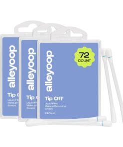 Alleyoop Cotton Swabs for Makeup, Tip Off Liquid-Filled Makeup Removing Swabs (24 Count, 3 Pack) - Easy-To-Use & Space Saving Makeup Remover - Disposable Cotton Tips for Eye, Lip, Eyebrow, & Eyeshadow