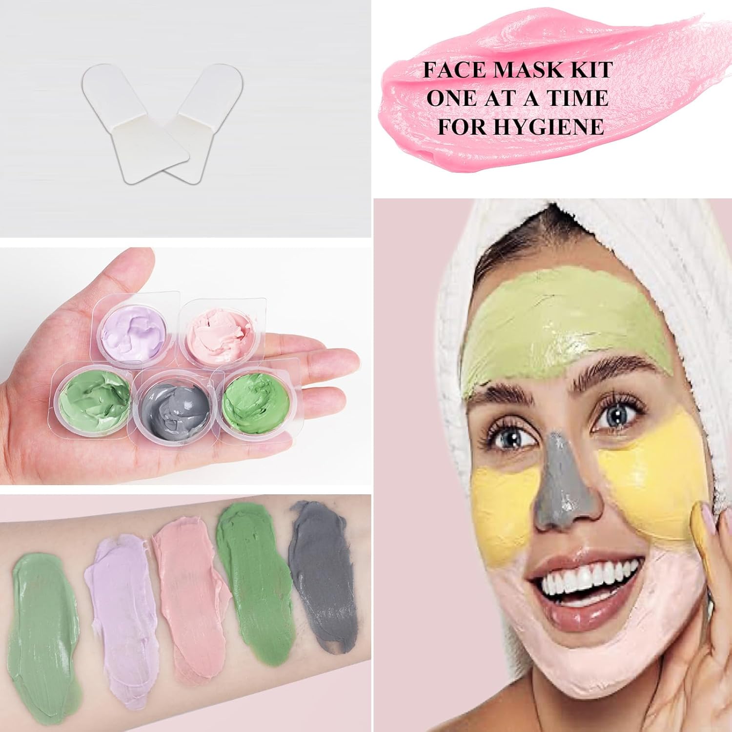 Clay Mask Set 20 Pods, Face Mask Skin Care, Green Tea, Turmeric, Dead Sea Mud, Rose, 24K Gold, Eggplant, Avocado, Mud Mask Deep Cleansing Skin, Blackhead Removal, Men & Women Facial Mask - Image 5