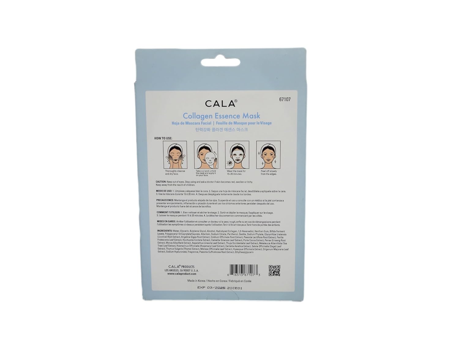Cala Collagen essence facial mask sheets 5 count, 5 Count - Image 4