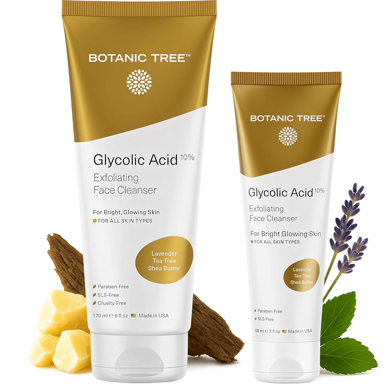 Botanic Tree Glycolic Acid Face Wash - Facial Cleanser and Scrub - 10% Glycolic Acid, AHA - Salicylic Cleanser - 6 fl. oz - Image 10