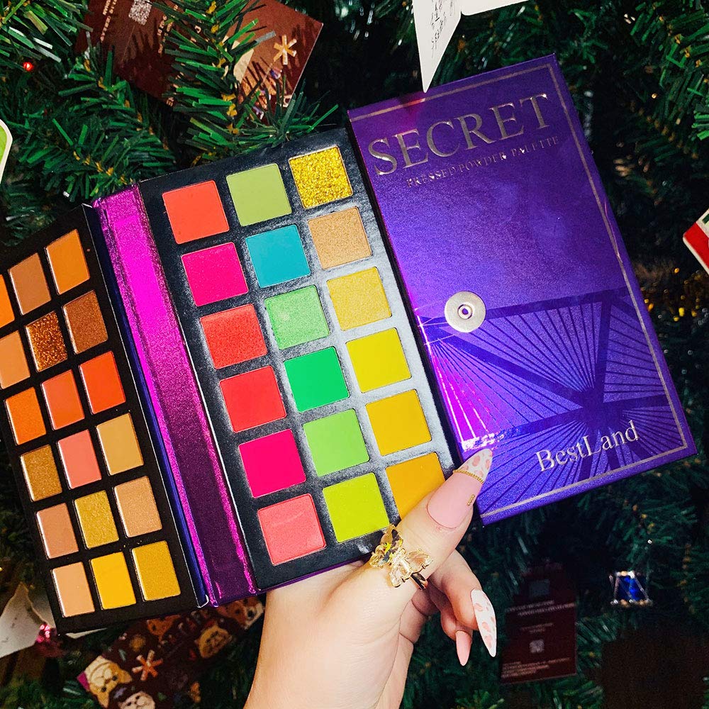 BestLand 72 Colors Ultra Secret Eyeshadow Palette, 4 in1 Color Board Matte Shimmer Glitter Nude Natural All In One Makeup Palette Blendable Pigmented Make Up Green Eye Shadow Pallet Gift Kit - Image 5