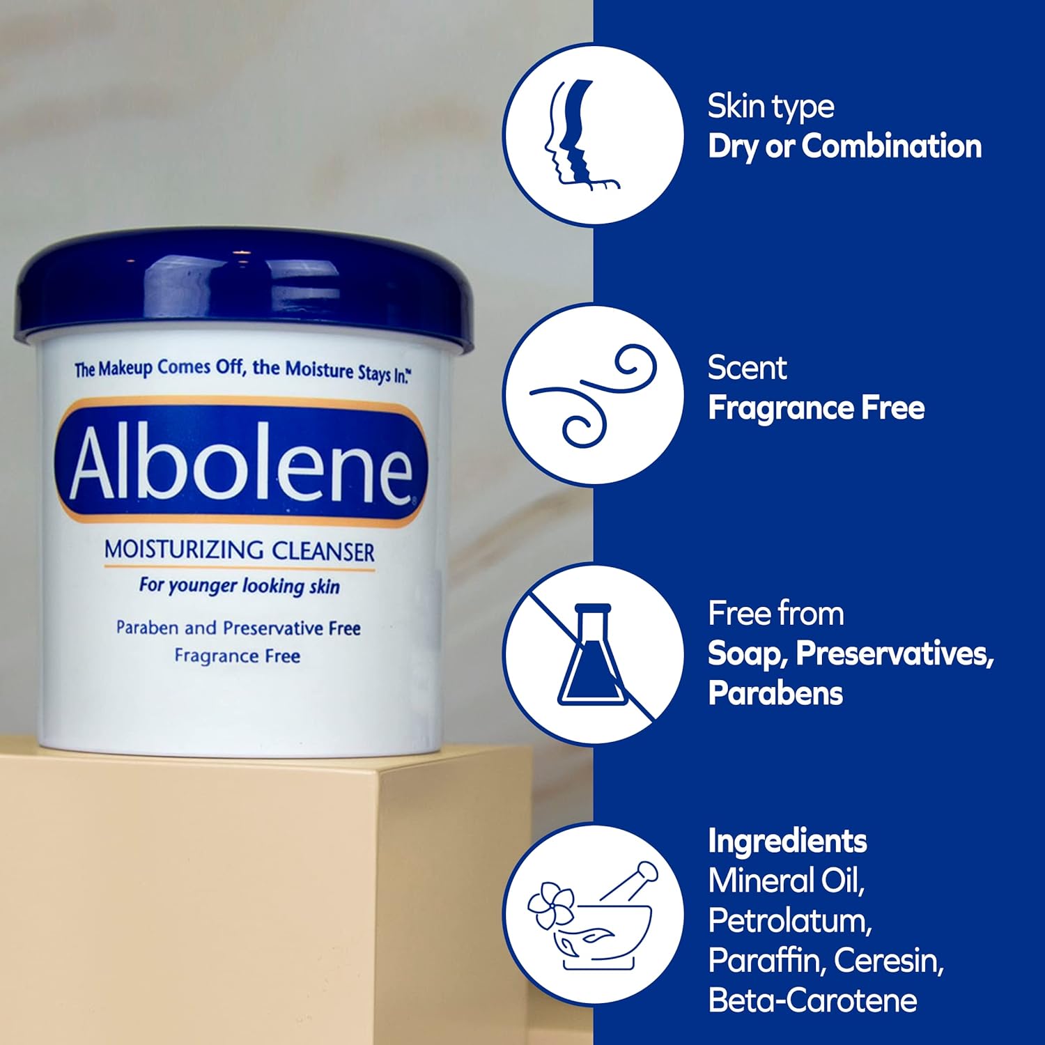 Albolene Moisturizing Cleanser & Makeup Remover Balm - Fragrance-Free Facial Cream for Cleansing & Hydration - Multi-Use Skincare for All Skin Types - No Harsh Chemicals - 12 oz - (Pack of 2) - Image 5