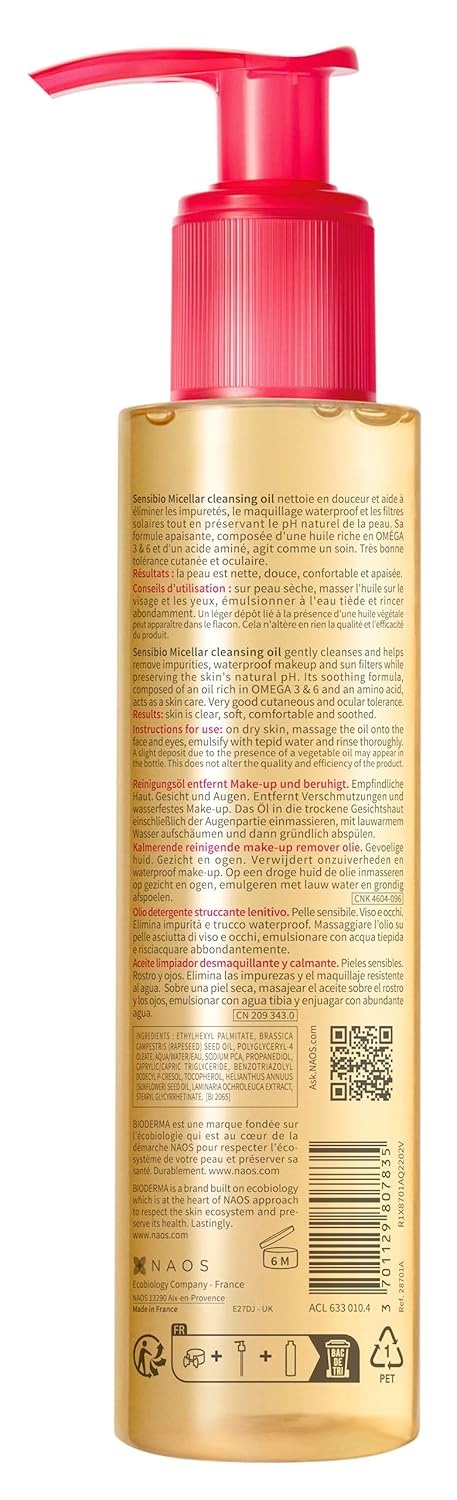 Bioderma Sensibio Micellar Cleansing Oil, 1st Ecobiological Micellar Formula Gentle Face Cleanser That Deeply Cleanses - Image 2