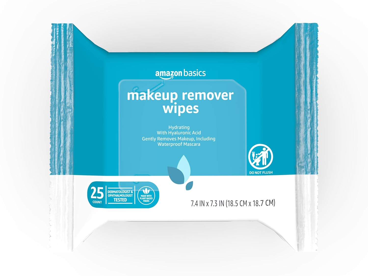 Amazon Basics Makeup Remover Wipes, Fragrance- and Alcohol-Free, Gentle Cleansing, Removes Waterproof Mascara, Dermatologist Tested, 25 Count, Pack of 2 - Image 9