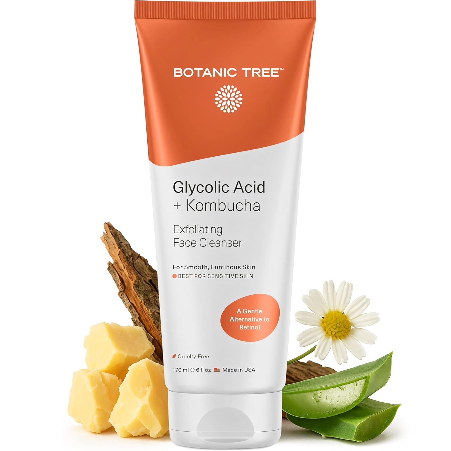 Botanic Tree Glycolic Acid Face Wash - Facial Cleanser and Scrub - 10% Glycolic Acid, AHA - Salicylic Cleanser - 6 fl. oz - Image 7