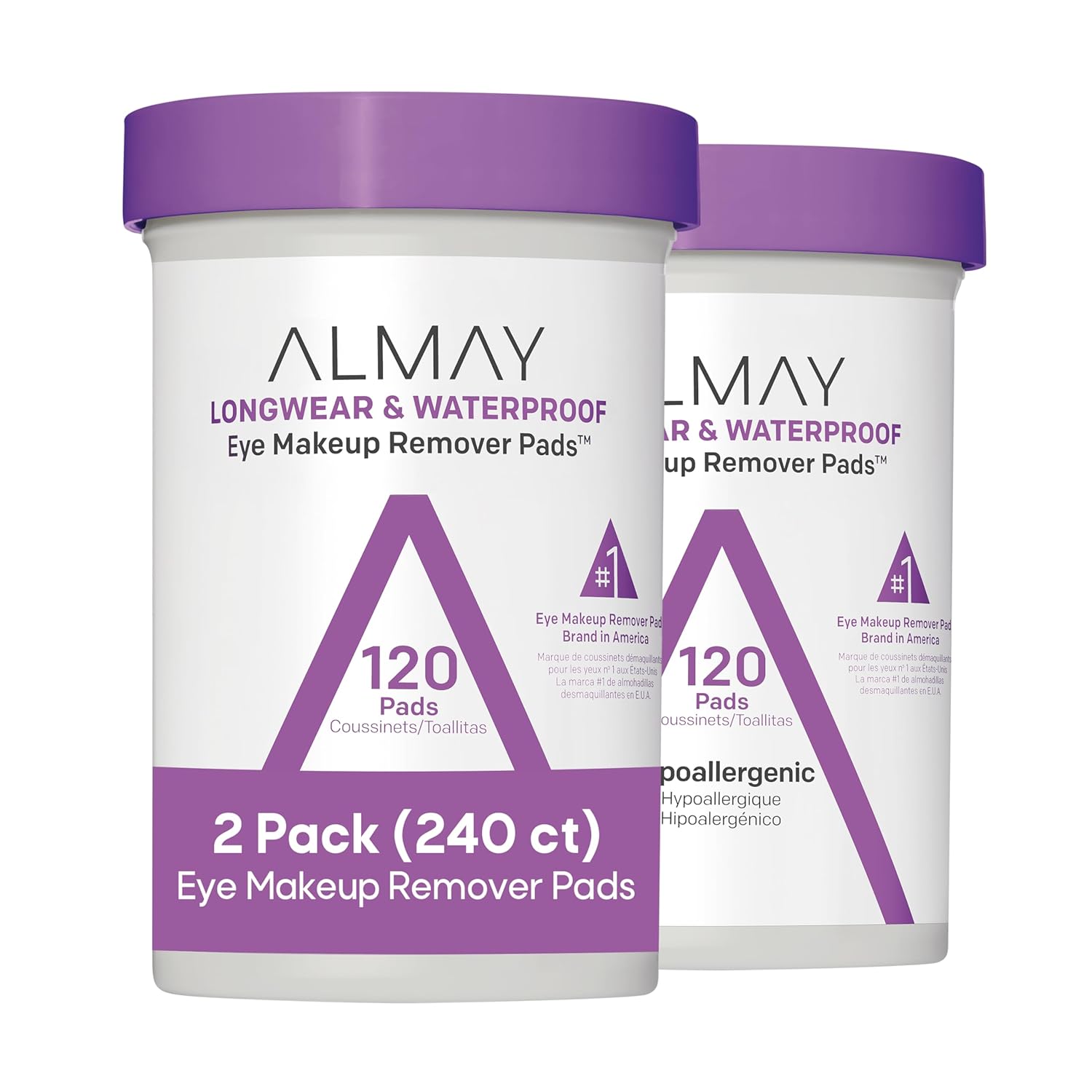 Almay Biodegradable Makeup Remover Pads, Longwear & Waterproof, Hypoallergenic, Fragrance-Free, Dermatologist & Ophthalmologist Tested, 120 count - Image 9