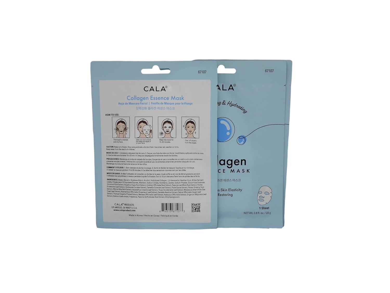 Cala Collagen essence facial mask sheets 5 count, 5 Count - Image 3