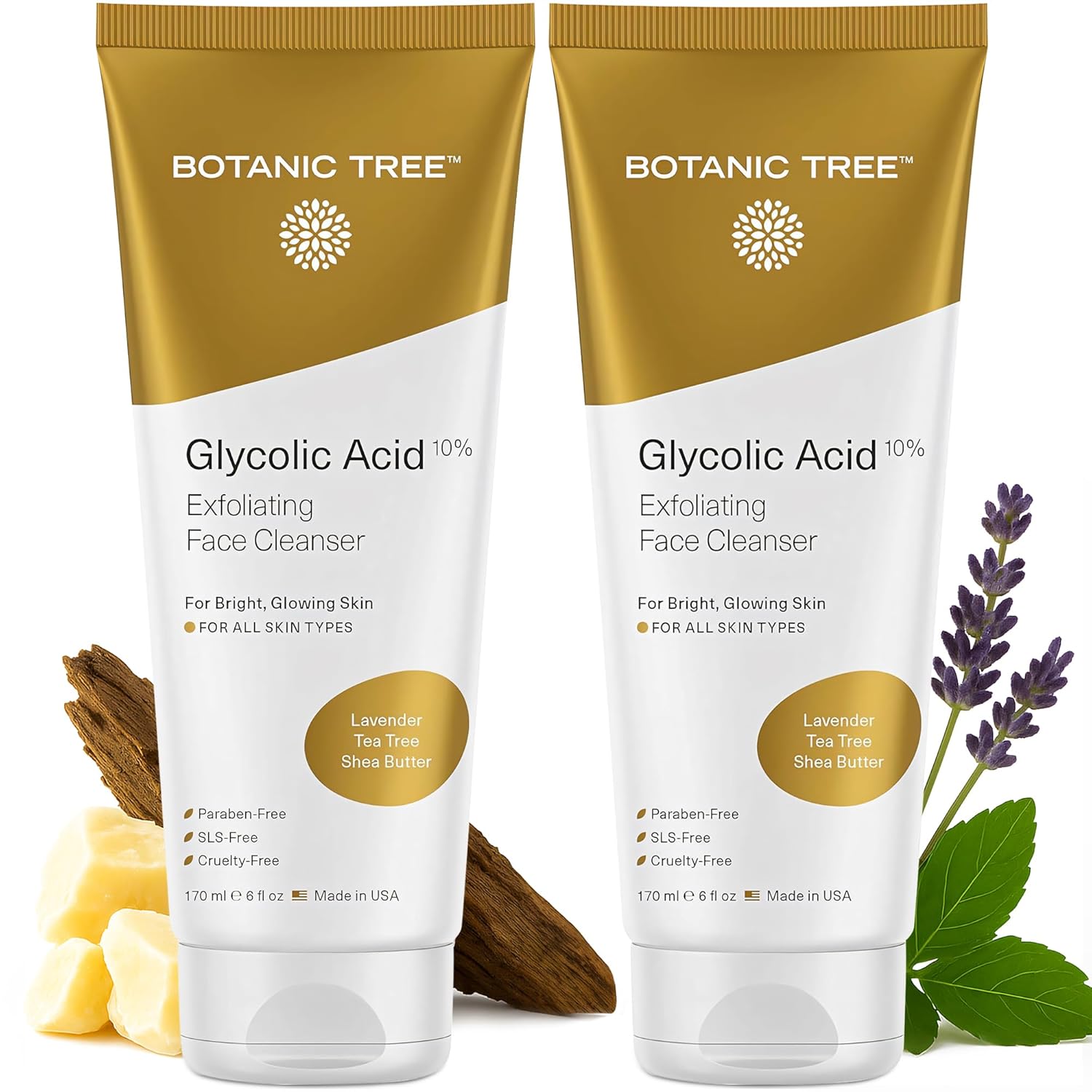 Botanic Tree Glycolic Acid Face Wash - Facial Cleanser and Scrub - 10% Glycolic Acid, AHA - Salicylic Cleanser - 6 fl. oz - Image 11