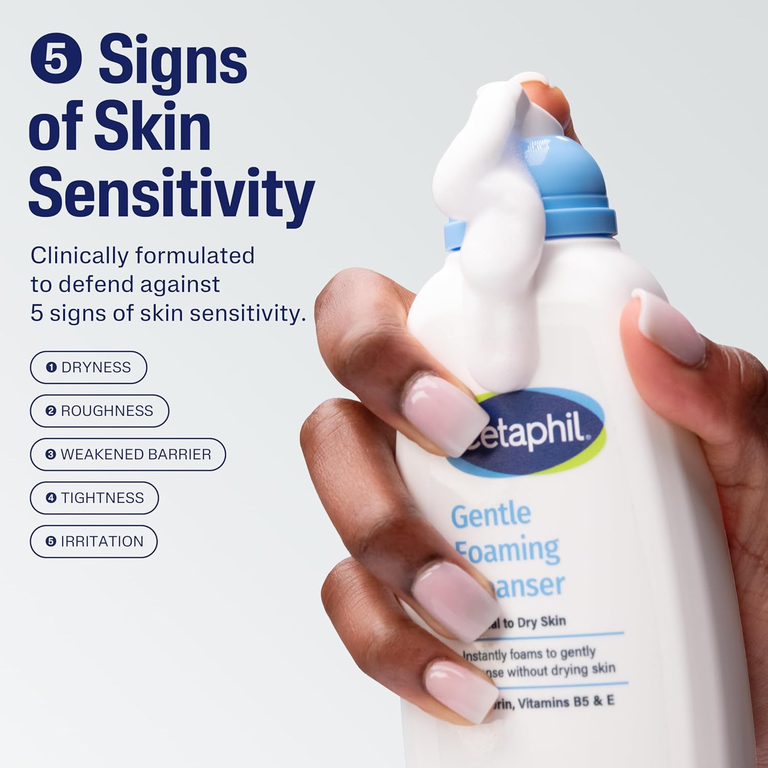 Cetaphil Oil Free Gentle Foaming Cleanser For Dry to Normal, Sensitive Skin, 8oz Pack of 2, Made with Glycerin and Vitamins B5 and E, Dermatologist Tested, Hypoallergenic, Soap and Fragrance Free - Image 4